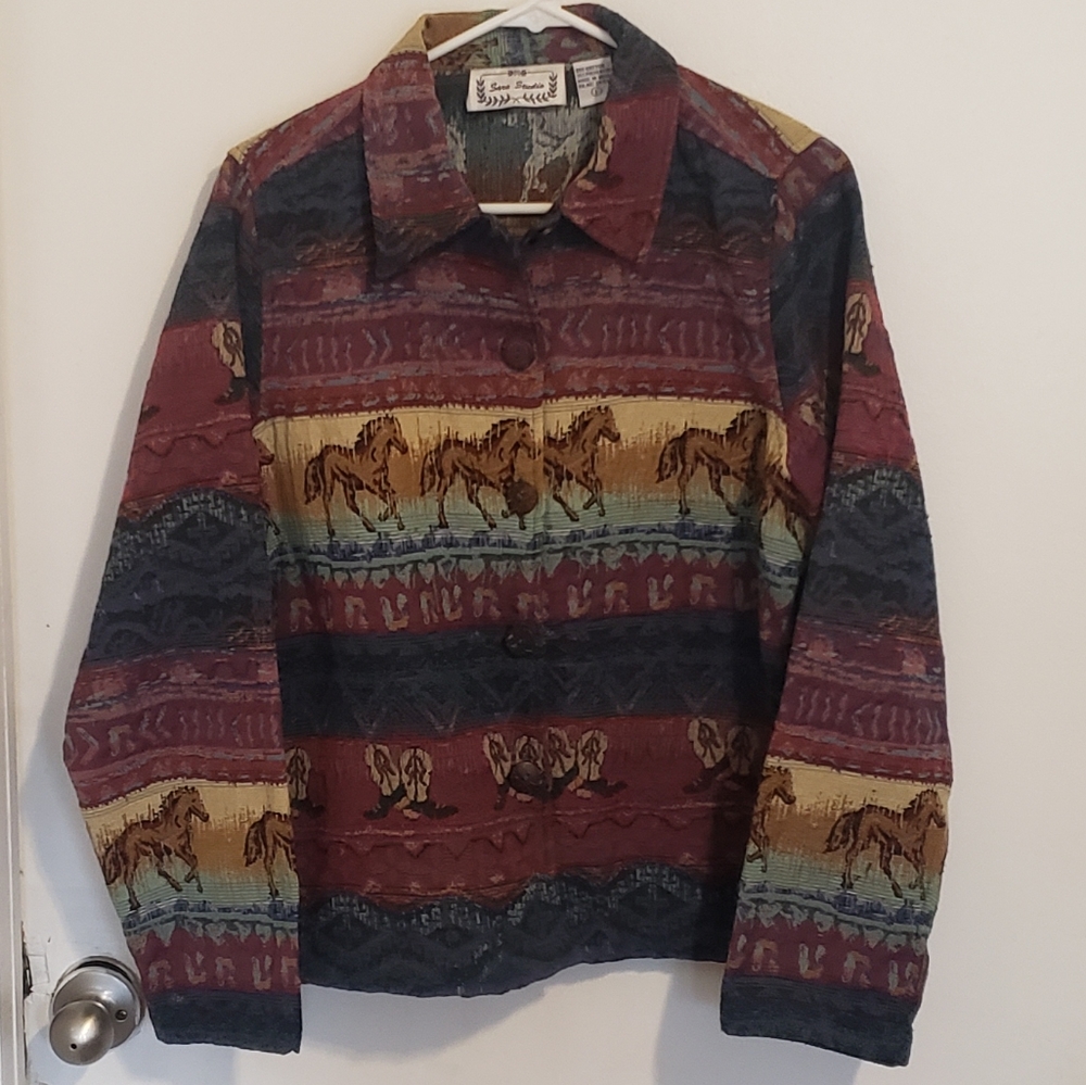 Stunning Western Tapestry Button Down Shirt